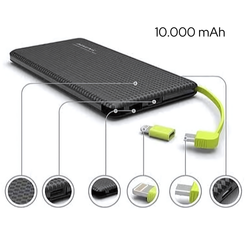 Carregador Portátil Power Bank 10.000 Mah Universal