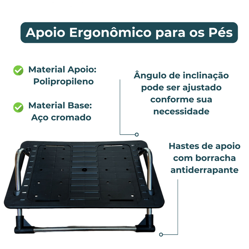 Apoio Ergonômico Inclinável para Pés