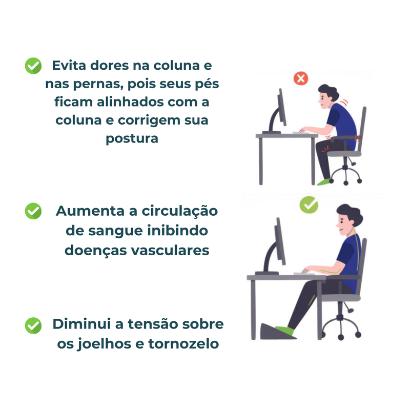 Apoio Ergonômico Inclinável para Pés