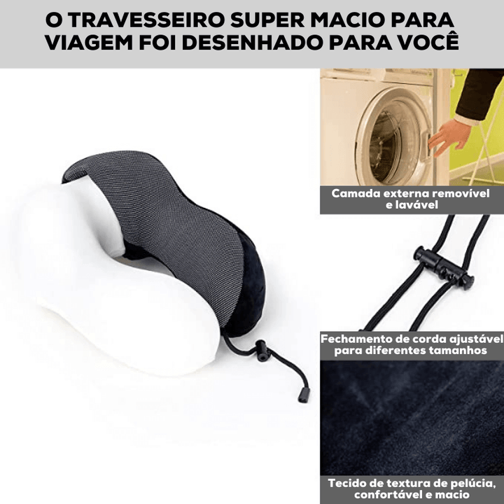 Travesseiro Lux - Super Macio para Viagem