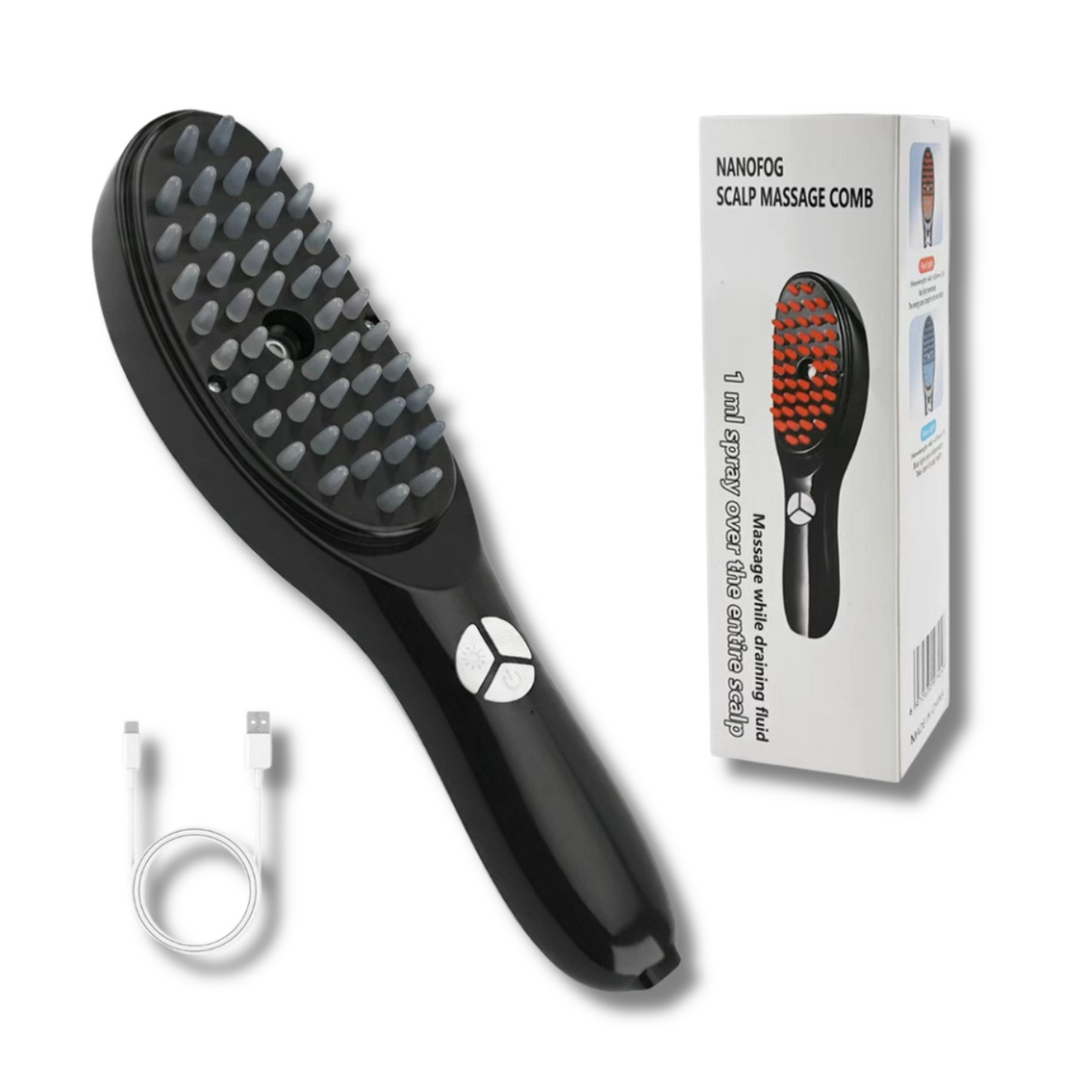 LumiVita – Escova Capilar com Vibração, Nano Spray e Luz LED