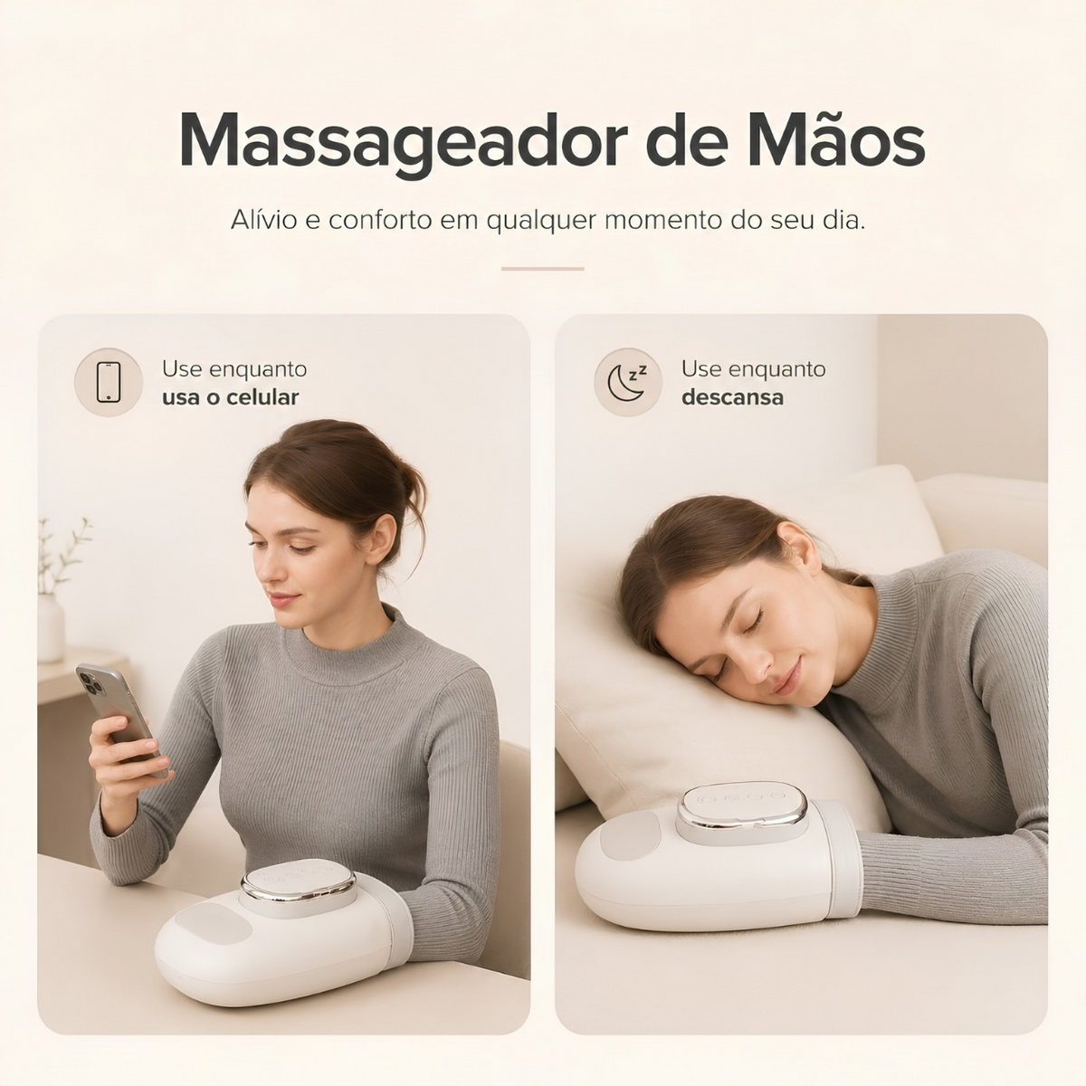 LeveComfort - Massageador de Mãos com Aquecimento e Compressão